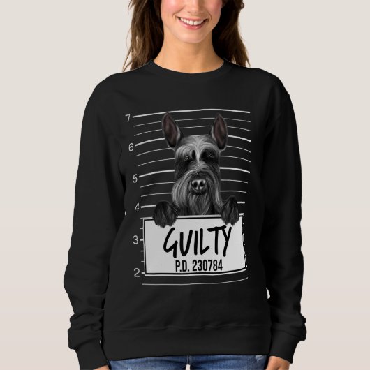 Sweatshirt Schnauzer géant Mugshot Guilty Chien (Devant)