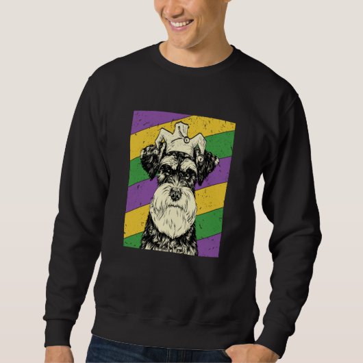 Sweatshirt Schnauzer Jester Mardi Gras Dog Mom or Dad (Devant)