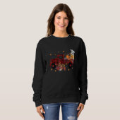 Sweatshirt Schnauzer Riding Truck Pumpkin Autumn Leaves Fall (Devant entier)