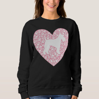 Sweatshirt Schnauzer Silhouette Heart Paws Adorable
