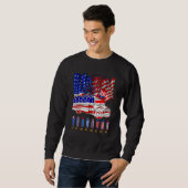 Sweatshirt School Bus 4th Of July American Flag Fireworks  Dr (Devant entier)