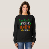 Sweatshirt School Costume Luckiest Pre K Teacher Ever St Patr (Devant entier)