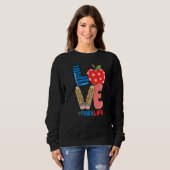 Sweatshirt School Love Pencil Apple  Para Life (Devant entier)