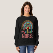 Sweatshirt School Nurse Boho Rainbow Leopard Nurse Week 2022  (Devant entier)