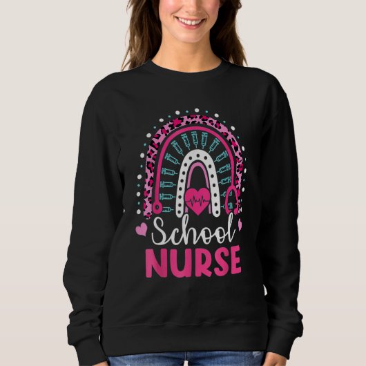 Sweatshirt School Nurse Rainbow Happy 100th Day Nursing 100 D (Devant)
