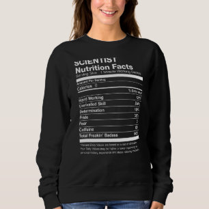 Sweatshirt Scientist Nutrition Facts Drôle