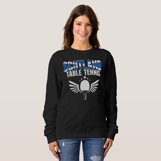 Sweatshirt Scotland Table Tennis Support Scottish Ping Pong (Devant entier)