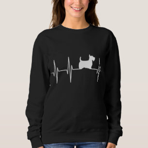 Sweatshirt Scottish Terrier Dog Heartbeat - Scottie Amoureux 