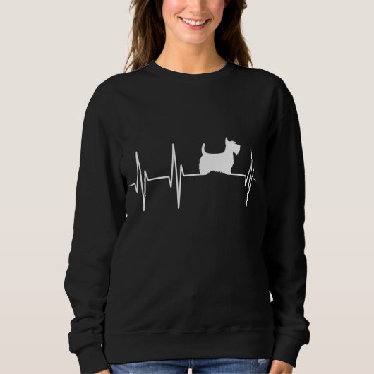 Sweatshirt Scottish Terrier Dog Heartbeat - Scottie Amoureux  (Devant)