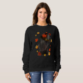Sweatshirt Scottish Terrier Dog Pilgrim Hat Fall Happy (Devant entier)