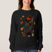 Sweatshirt Scottish Terrier Dog Pilgrim Hat Fall Happy (Devant)