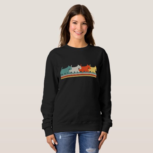 Sweatshirt Scottish Terrier Dog Retro (Devant entier)