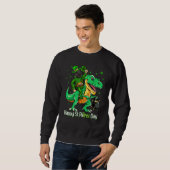 Sweatshirt Scottish Terrier Riding Dinosaur Patricks Day Sham (Devant entier)