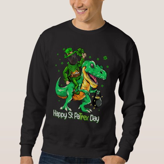 Sweatshirt Scottish Terrier Riding Dinosaur Patricks Day Sham (Devant)