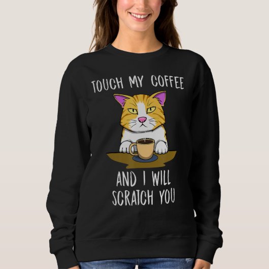 Sweatshirt Scratte You Cute Cat Kitty Café Lundi (Devant)