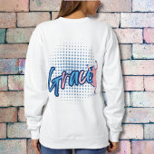 Sweatshirt Script bleu moderne Grace Life Femme Personnaliser