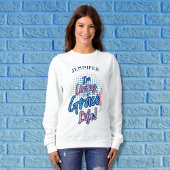 Sweatshirt Script bleu moderne Grace Life Femme Personnaliser