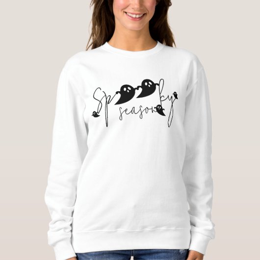 Sweatshirt Script de fantômes volants noirs de saison effraya (Devant)