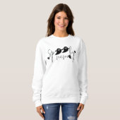 Sweatshirt Script de fantômes volants noirs de saison effraya (Devant entier)