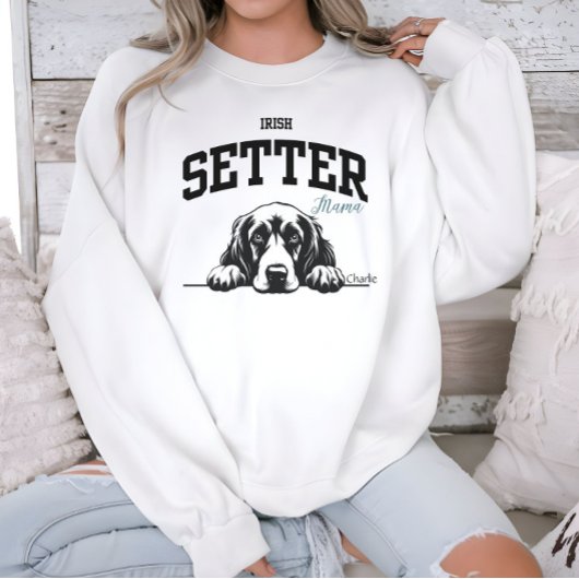 Sweatshirt Script de style varsity College Irish Setter Mama