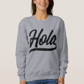 Sweatshirt Script Hola (Noir) (Devant)