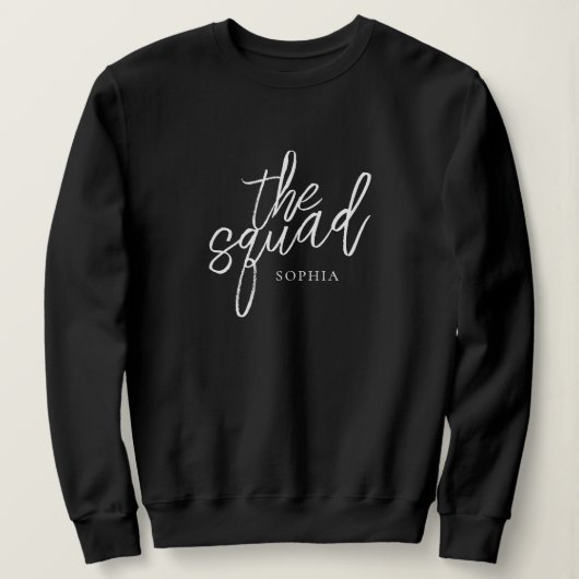 Sweatshirt Script Minimal Le Bridesmaid De L'Escadron Personn (Design devant)