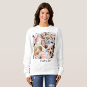 Sweatshirt Script moderne Collage de photos Coeur avec texte  (Devant entier)