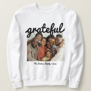Sweatshirt Script moderne noir gracieux photo personnalisée