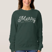 Sweatshirt Script personnalisé Merry and Married (Devant)