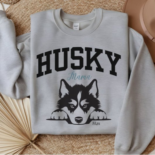 Sweatshirt Script Style Varsity College Husky Mama