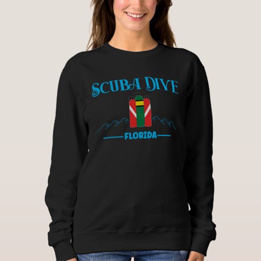 Sweatshirt Scuba Diving Accessories Dive Tank Florida Blue Sc (Devant)