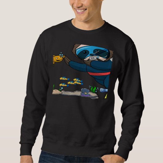 Sweatshirt Scuba Diving Snorkeling Sloth Lazy Tired Dive Slee (Devant)