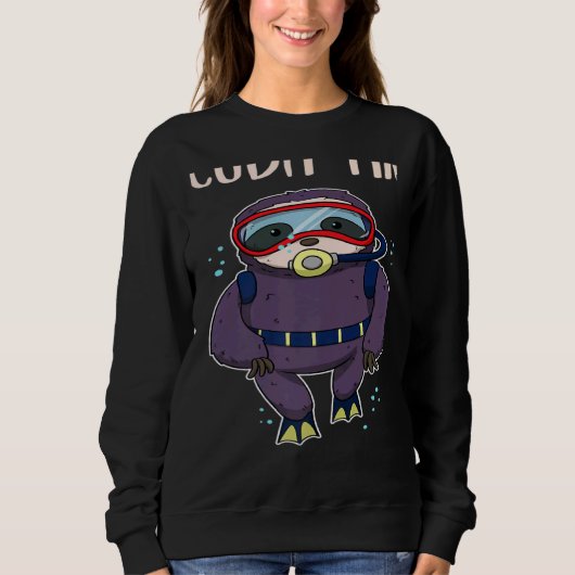 Sweatshirt Scuba Diving Snorkeling Sloth Lazy Tired Dive Slee (Devant)