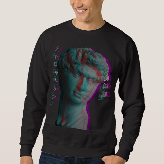 Sweatshirt Sculpture grecque antique Vaporwave Statue Head (Devant)