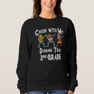 Sweatshirt Se détendre avec mon squelette de citrouille zombi