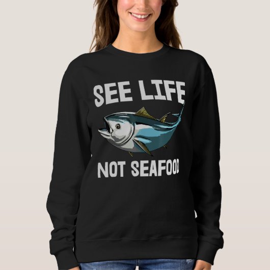 Sweatshirt Sea Life Pas de fruits de mer Tee - shirts de pois (Devant)