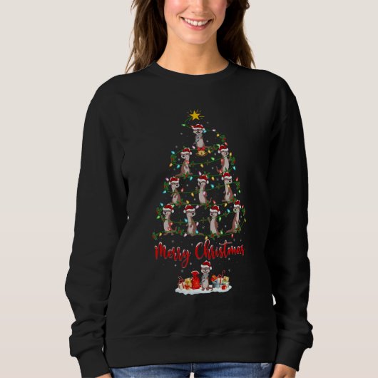 Sweatshirt Sea Otter Christmas Tree Lights Sea Otter Xmas (Devant)