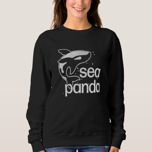 Sweatshirt Sea Panda Saying Ocean Beach Cute Orca Whale Dolp (Devant)