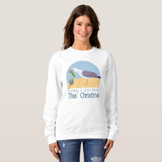 Sweatshirt Seagull Beach Thème Noël (Devant entier)