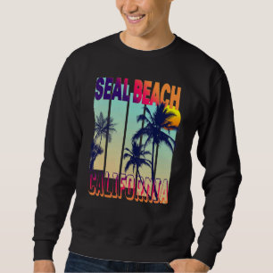 Sweatshirt Seal Beach Style Vintage Rétro Palm Tree