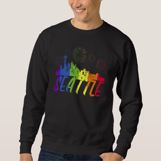 Sweatshirt Seattle Pride Skyline  Pride Parade Seattle (Devant)