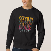 Sweatshirt Second Grade Vibes 2nd Grade Team Leopard 1st Day  (Devant)