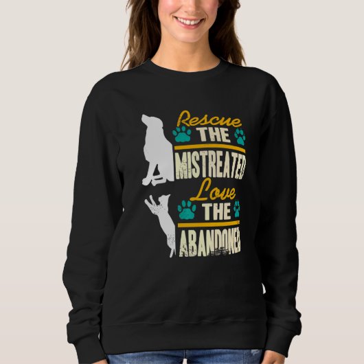 Sweatshirt Secourir L'Amour Mistréé L'Animal Abandonné Adopte (Devant)