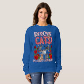 Sweatshirt Secourt et Roses de chats amusants (Devant entier)