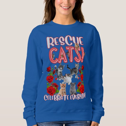 Sweatshirt Secourt et Roses de chats amusants (Devant)