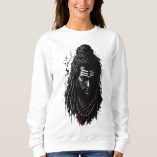 Sweatshirt Seigneur Shiva Mahakal Grunge Foncé Art Splash Pui