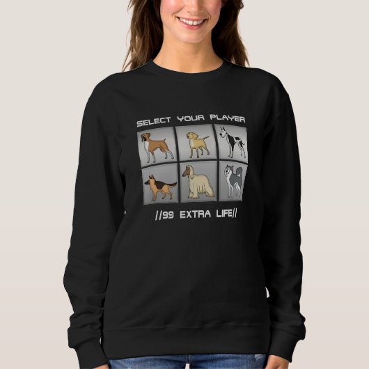 Sweatshirt Select your Player Gamer Dog Gamer Pet Dog (Devant)