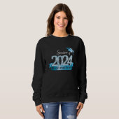Sweatshirt Senior 2024 I Motivational Quote Blue Black Party  (Devant entier)