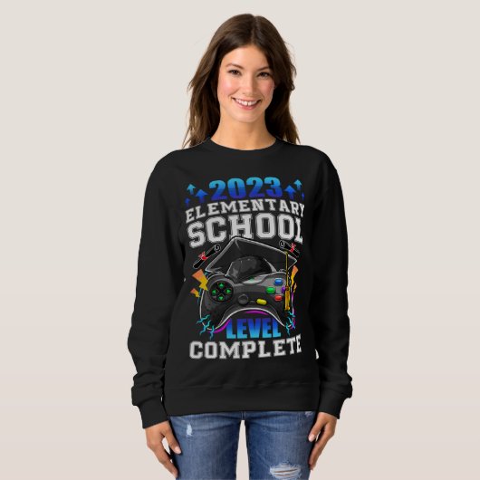 Sweatshirt Senior Gamer 2023 Elementary School Level Complete (Devant entier)