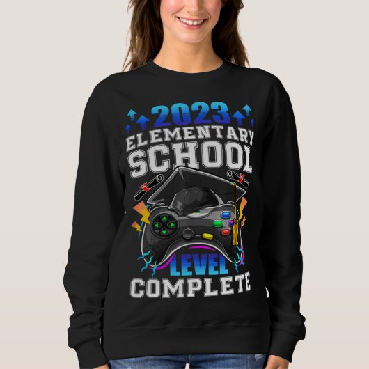 Sweatshirt Senior Gamer 2023 Elementary School Level Complete (Devant)